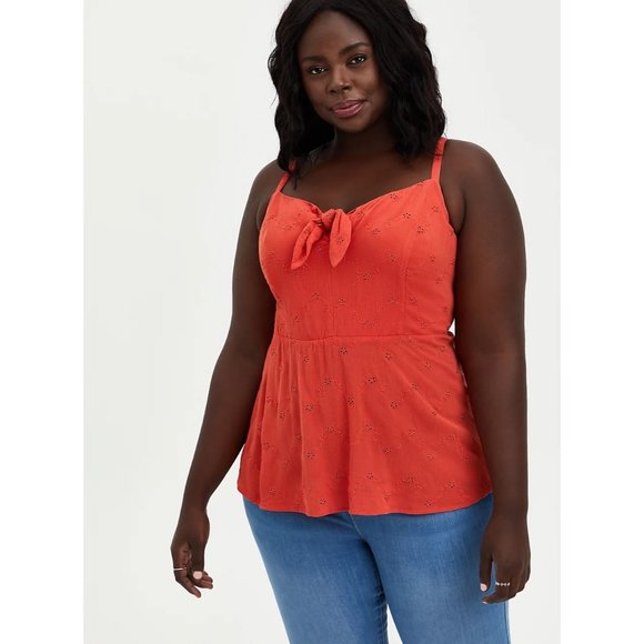 torrid | Tops | Torrid 4 Peplum Top Eyelet Crinkle Gauze | Poshmark